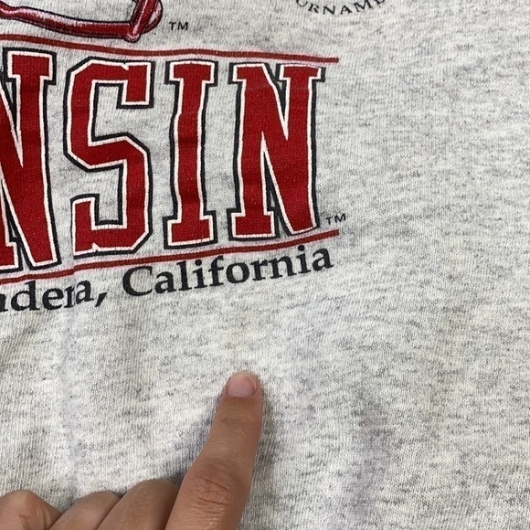 Vintage Galt Sand UW Badgers Football Rose Bowl 1994 Gray Crew Neck Sweatshirt - Picture 5 of 6